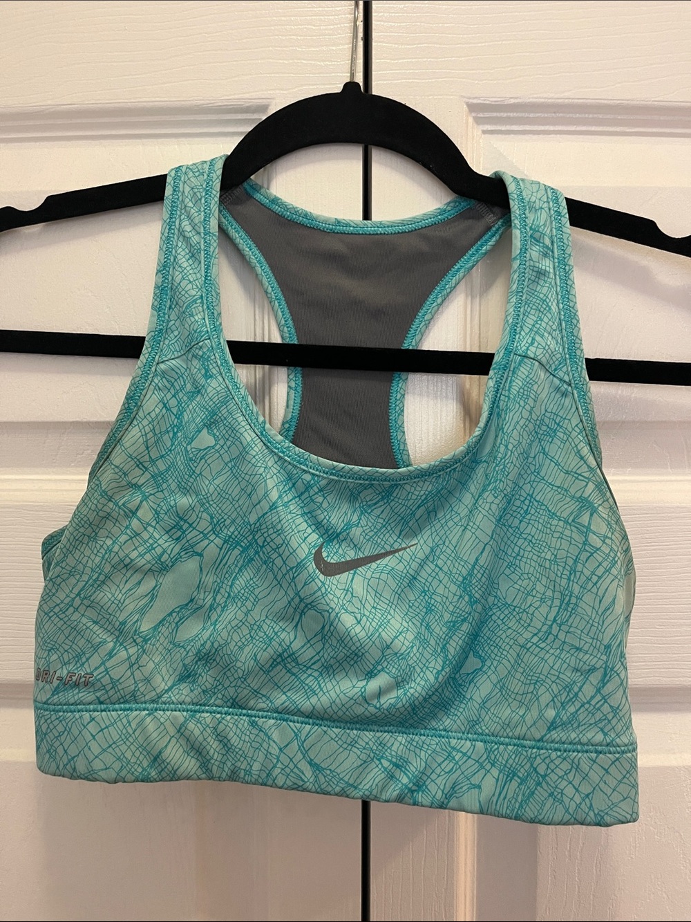 Nike Teal Patterned Racerback Sports Bra